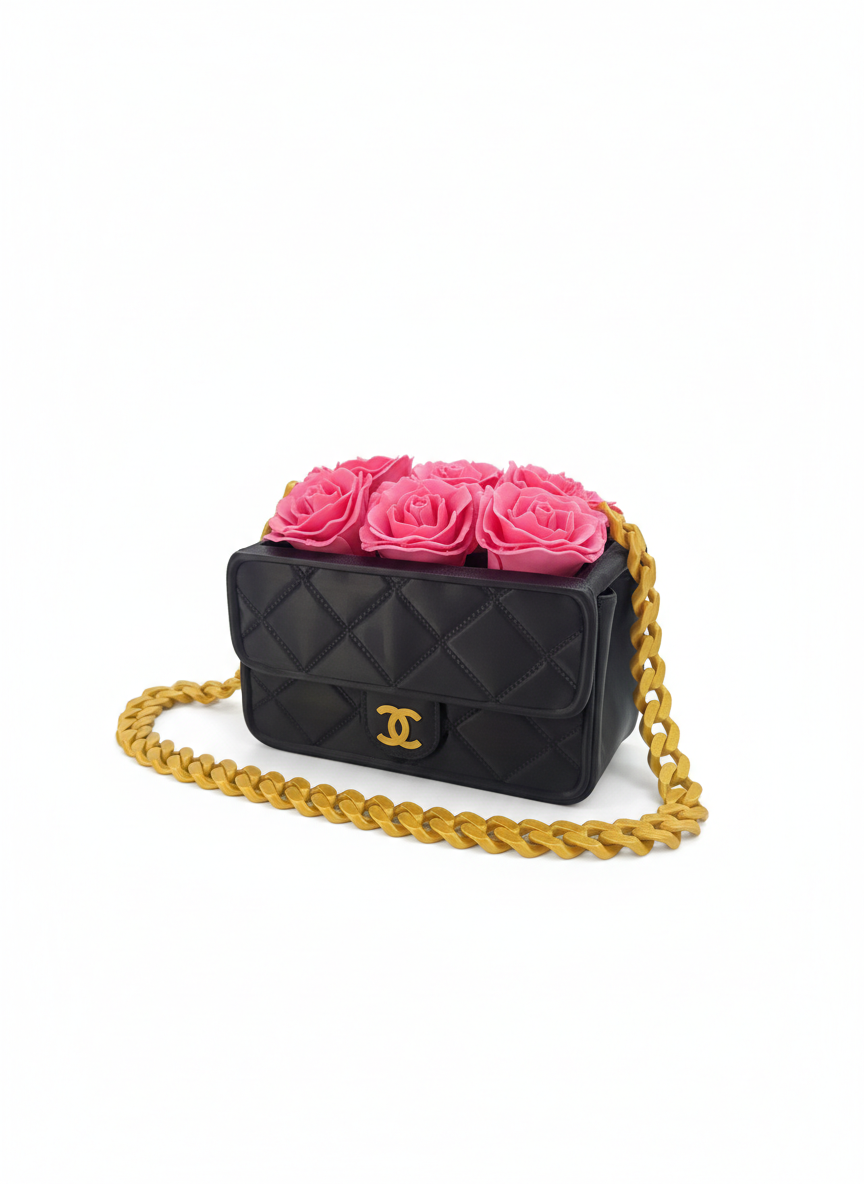 Luxury Designer-Inspired Rose Purse Gift Box | Elegant Floral Keepsake | Realtor & Wedding Gift