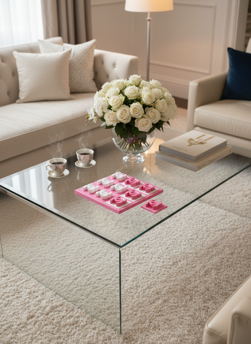 Luxe Tic Tac Toe Set – Designer-Inspired Coffee Table Game | Modern Home Décor