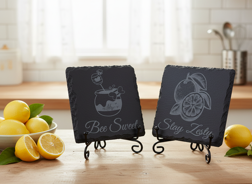 Lemon Luxe Tumbler & Engraved Coaster Set – "Stay Zesty" Gift Bundle | Summer Drinkware Gift